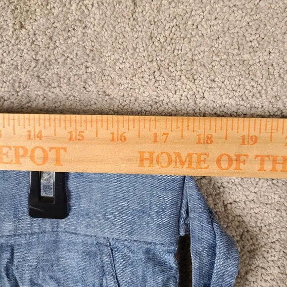 J by J Crew Pants Womens 14 Blue Chambray Wide Leg Crop Tie Waist‎ Cotton - Picture 5 of 11